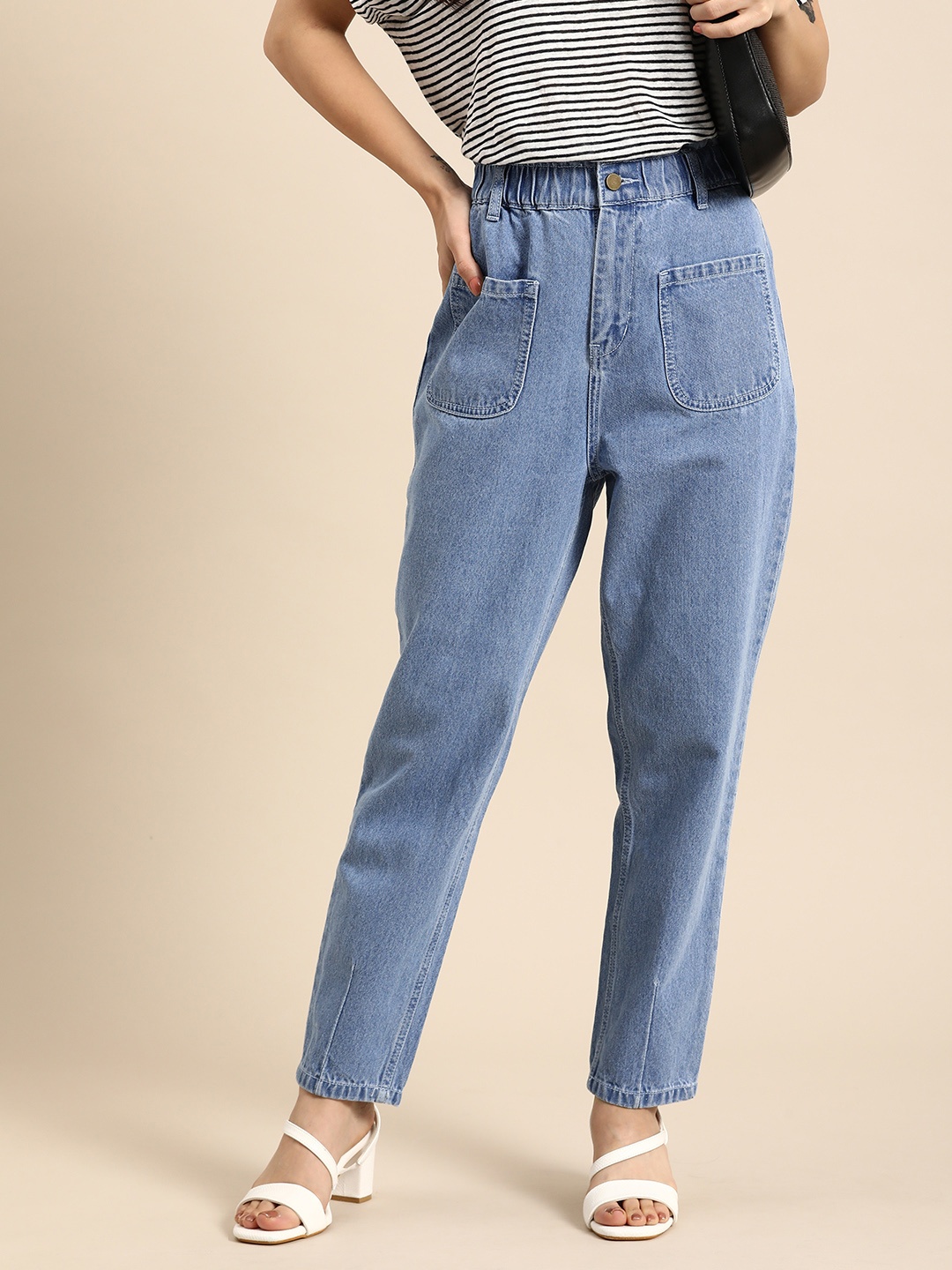 

all about you Women High-Rise Cotton Jeans, Blue