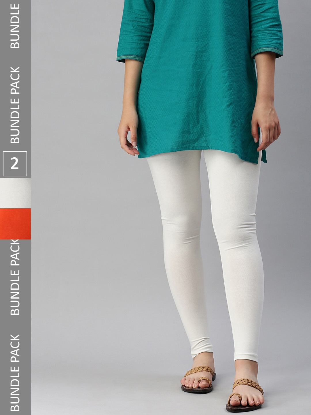 

De Moza Pack Of 2 Ankle-Length Leggings, White