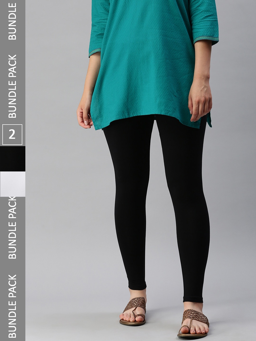 

De Moza pack Of 2 Ankle-Length Leggings, Black