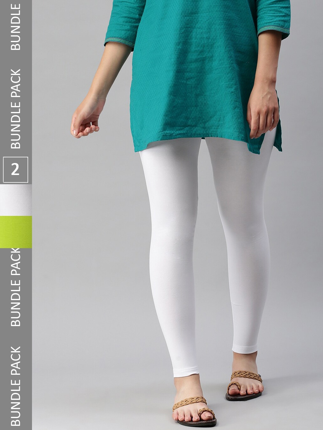 

De Moza Pack Of 2 Ankle-Length Leggings, White