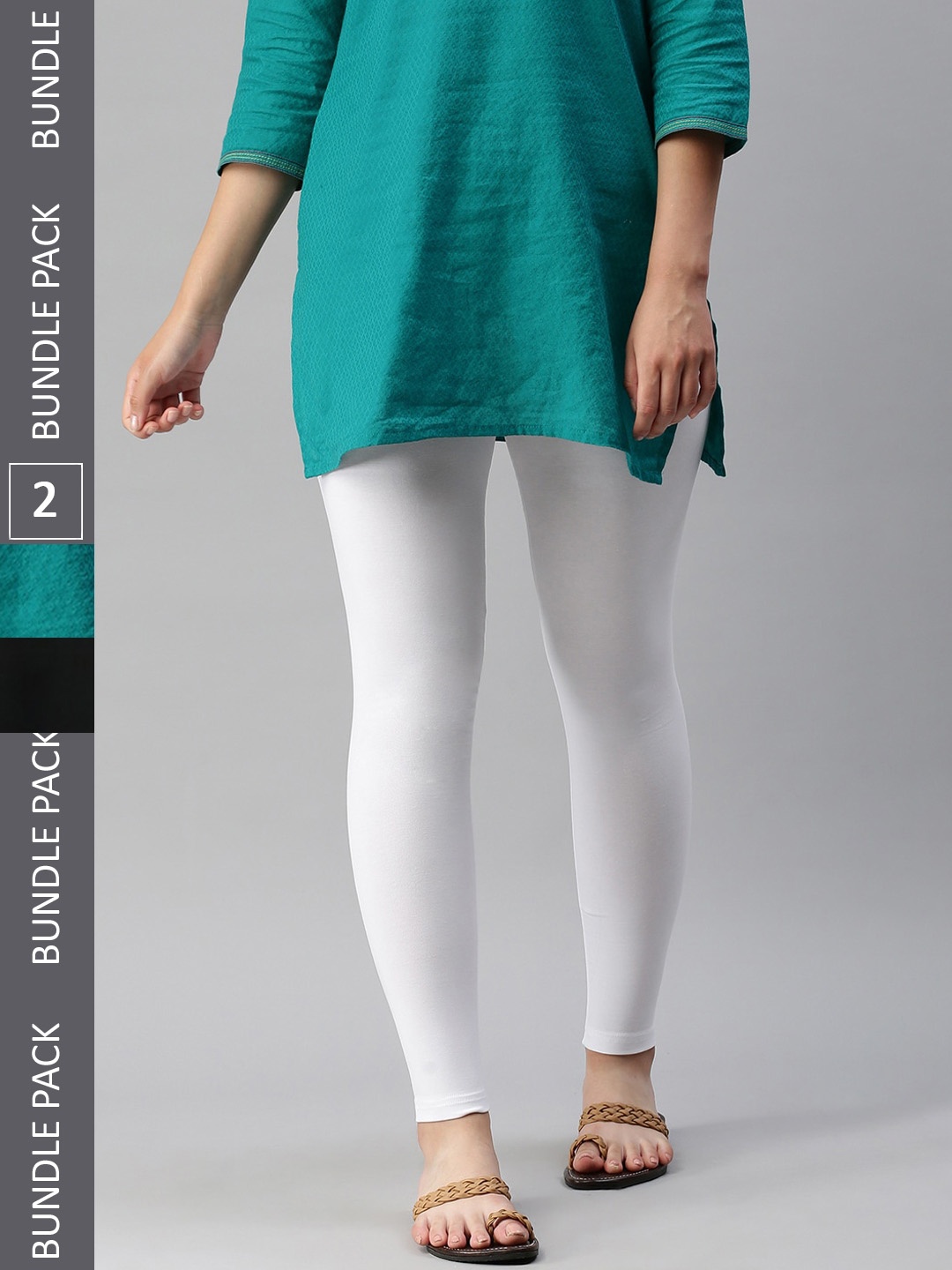 

De Moza Pack Of 2 Ankle-Length Leggings, White