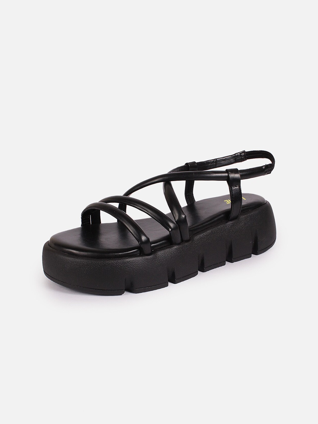 

Lavie Strappy Open Toe Flatform Heels With Backstrap, Black