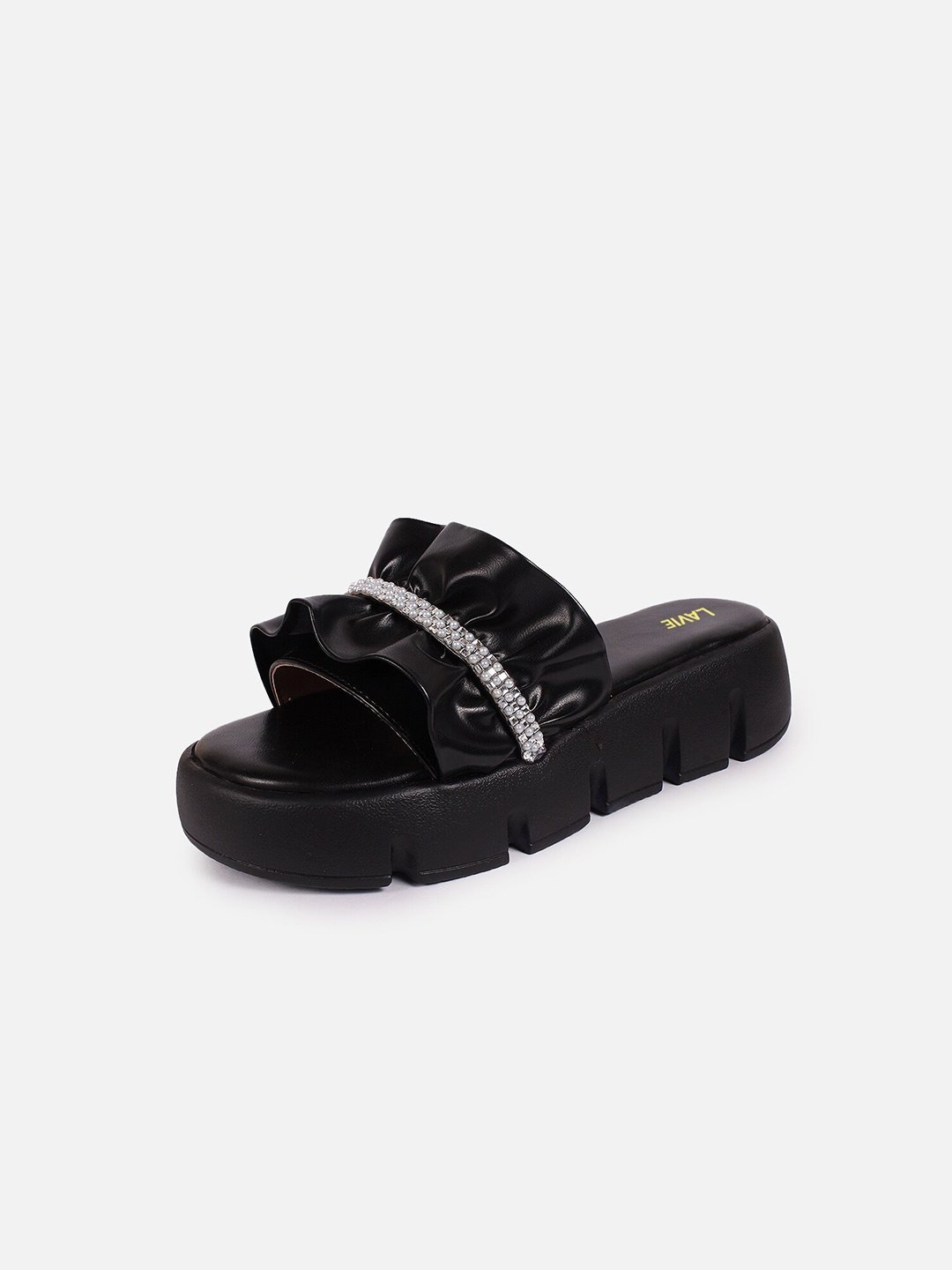 

Lavie Embellished Open Toe Flatform Heels, Black