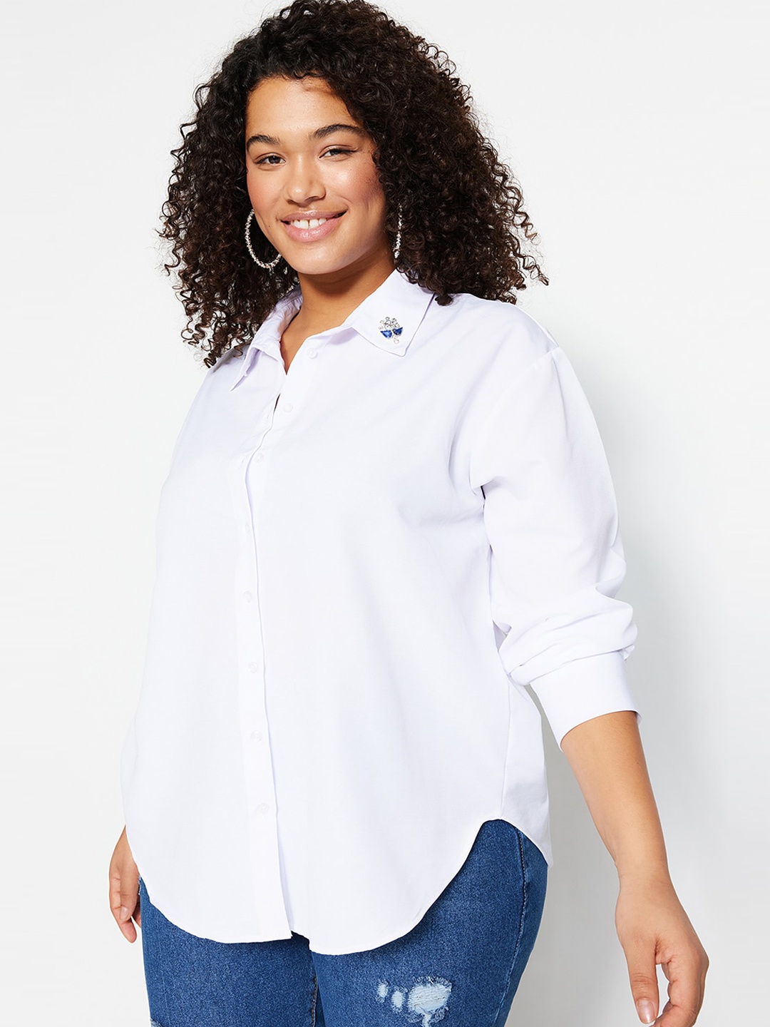 

Trendyol Spread Collar Casual Shirt, White