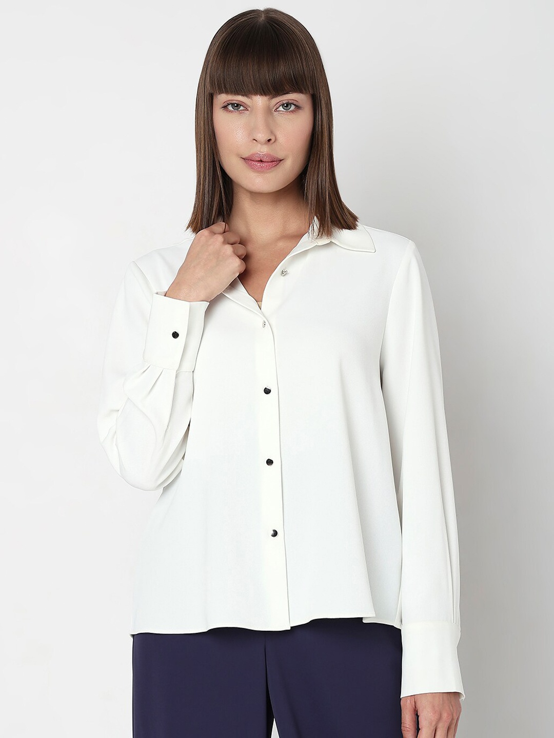 

Vero Moda Spread Collar Casual Shirt, White