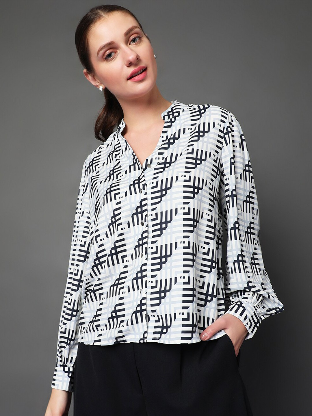 

Vero Moda Opaque Printed Formal Shirt, White