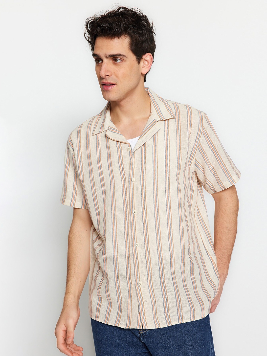 

Trendyol Floral Printed Cotton Casual Shirt, Na