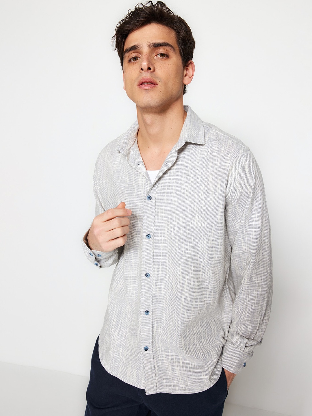 

Trendyol Cotton Casual Shirt, Grey