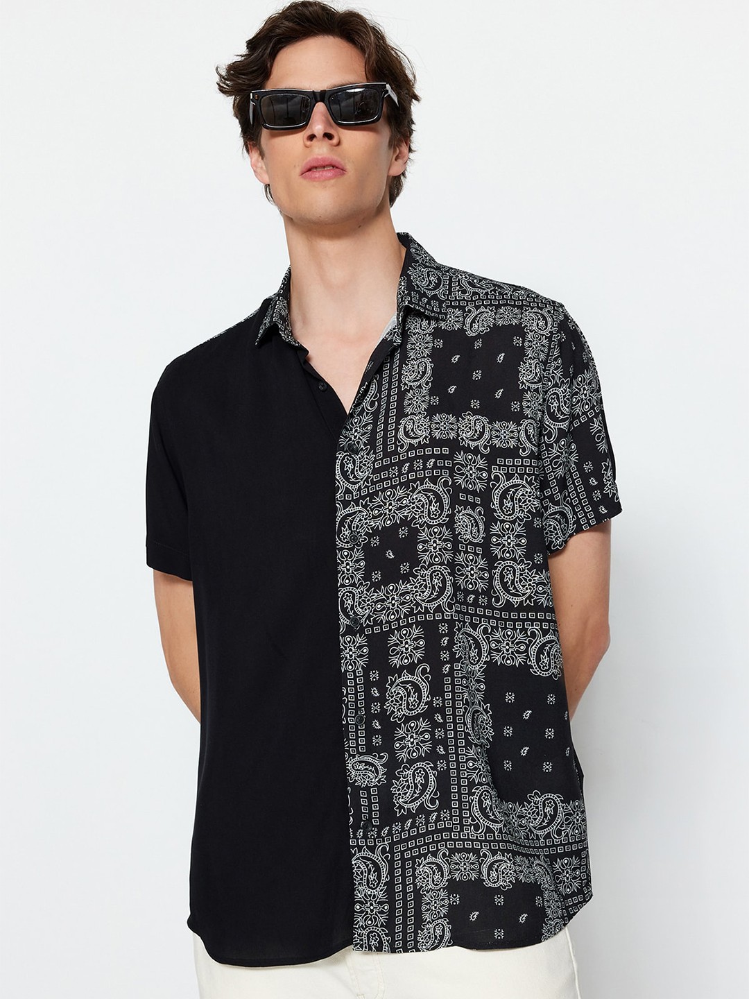 

Trendyol Ethnic Motifs Printed Casual Shirt, Black