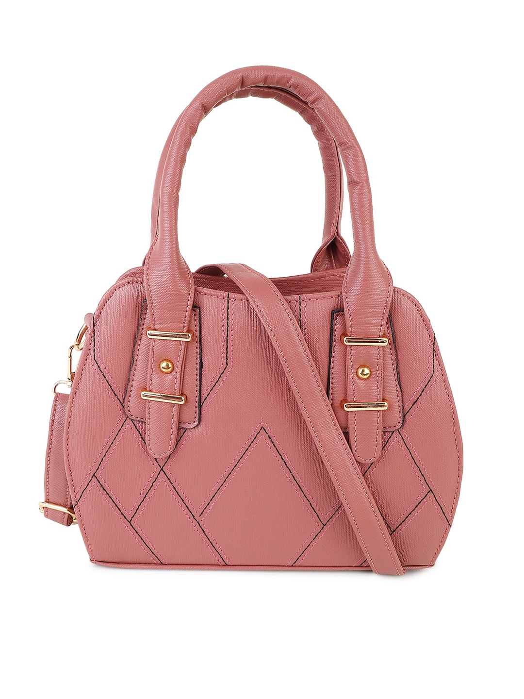 

Pez dorado Quilted Structured Handheld Bag, Peach