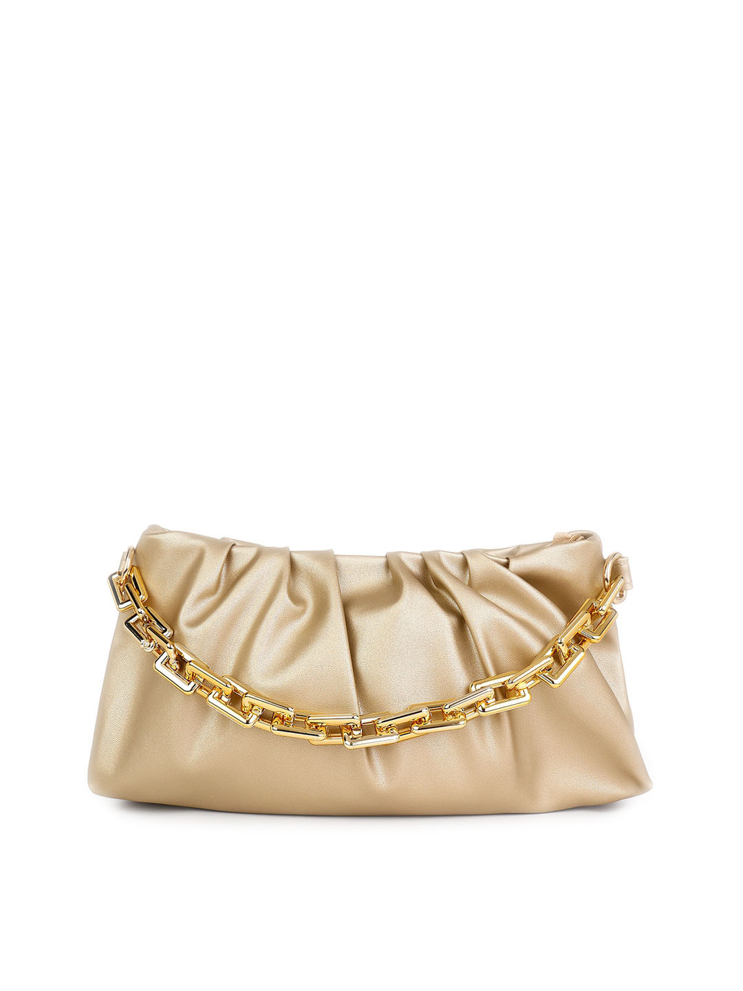 

Pez dorado Textured Structured Sling Bag, Gold