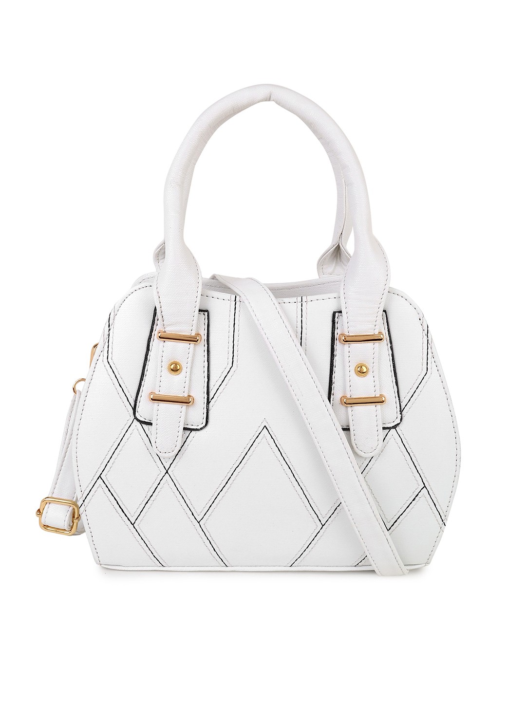 

Pez dorado PU Structured Handheld Bag, White