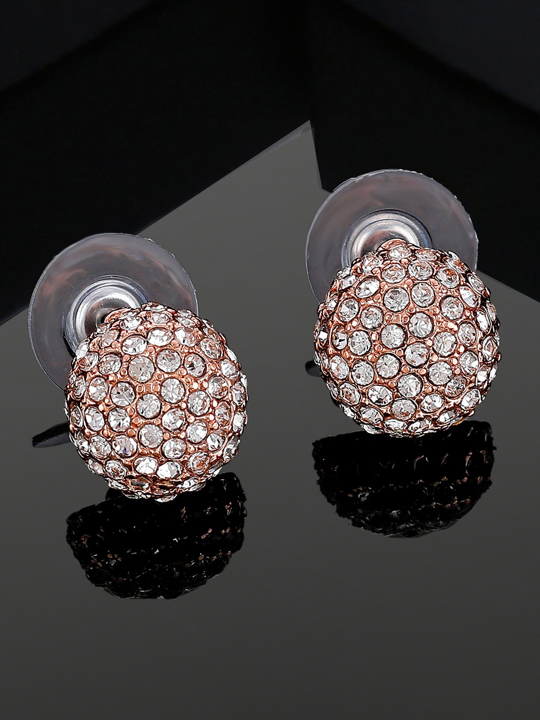 

Estele Rose Gold-Plated Circular Studs Earrings