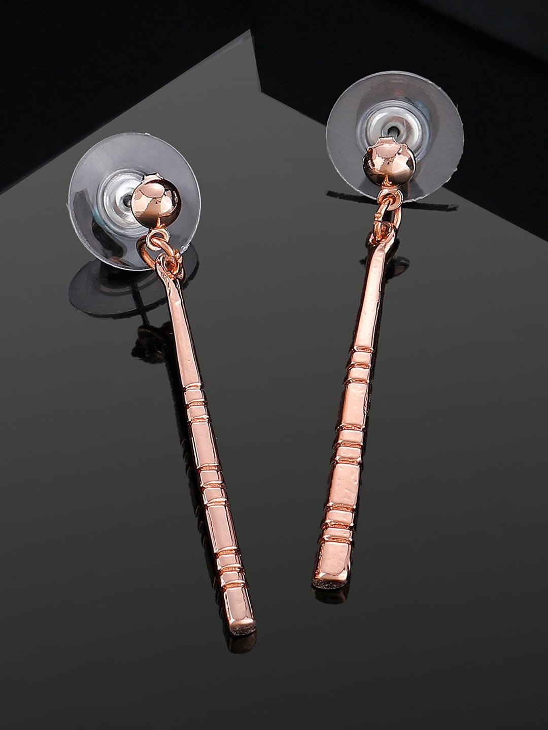 

Estele Rose Gold-Plated Contemporary Drop Earrings