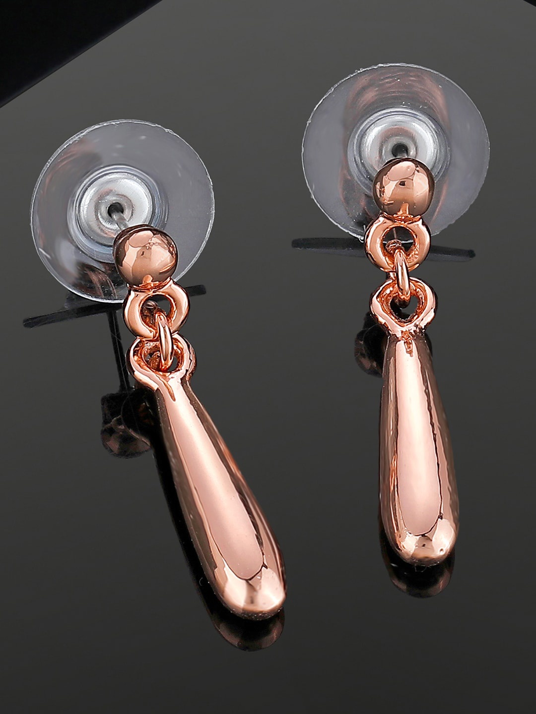

Estele Rose Gold-Plated Contemporary Drop Earrings