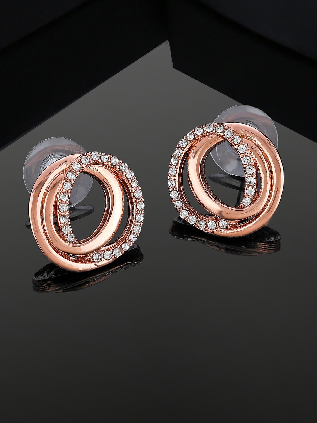 

Estele Rose Gold Plated Circular Studs Earrings