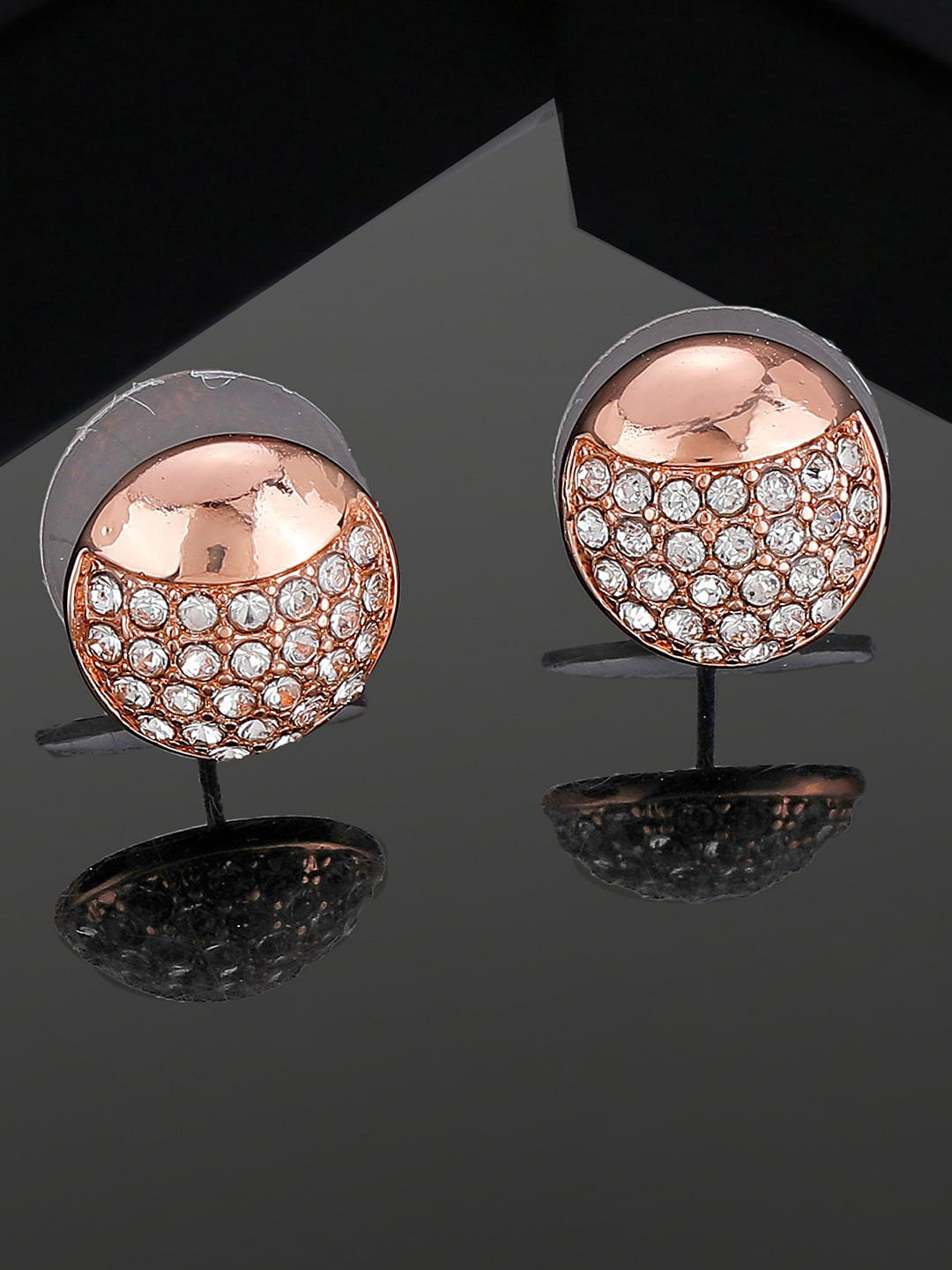 

Estele Rose Gold-Plated Circular Studs Earrings