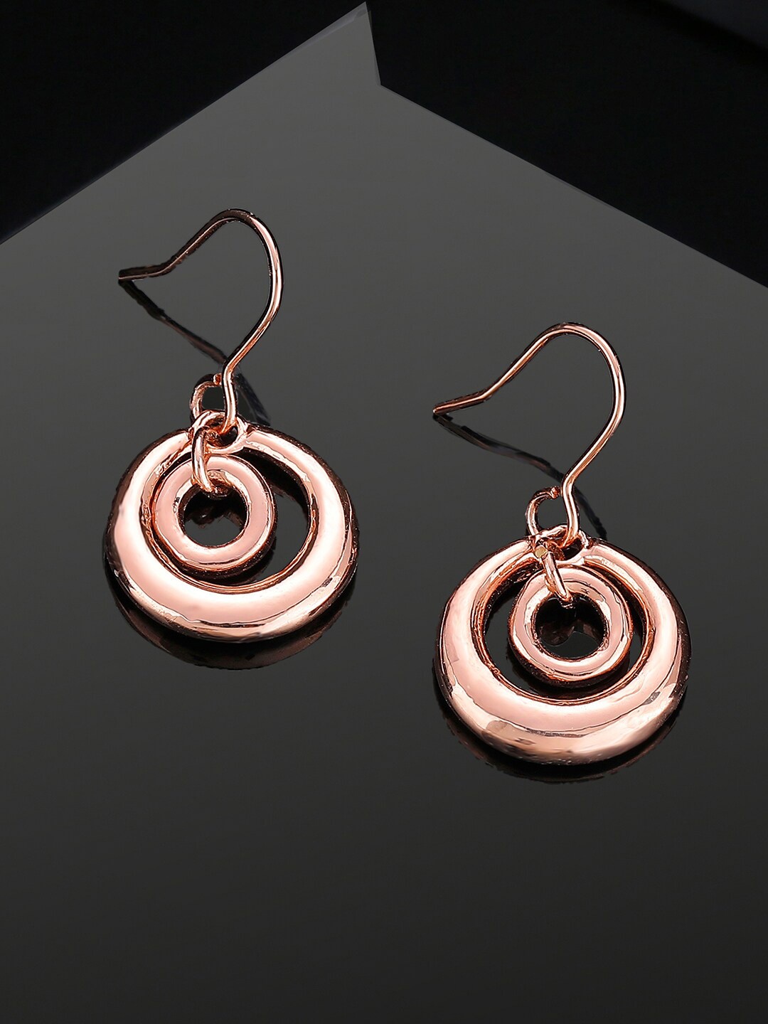 

Estele Rose Gold-Plated Circular Drop Earrings