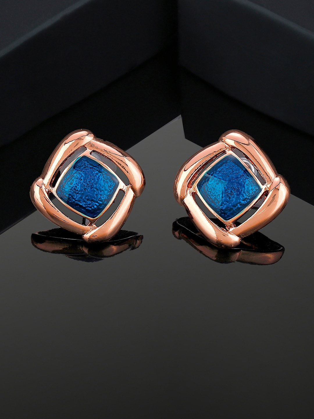 

Estele Rose Gold-Plated Square Studs Earrings
