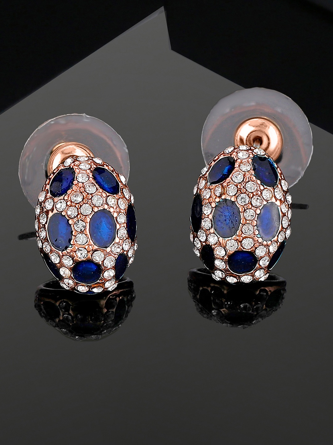 

Estele Rose Gold-Plated Oval Studs Earrings