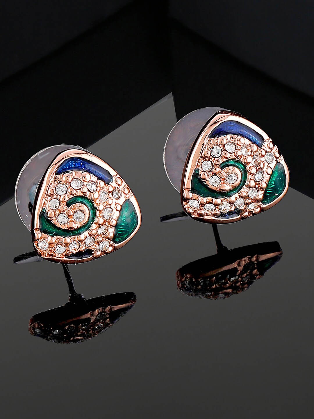 

Estele Rose Gold-Plated Geometric Studs Earrings