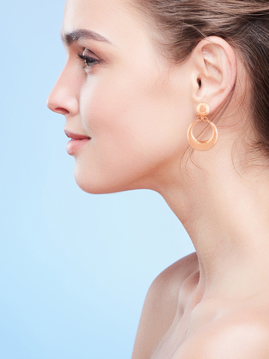 

Estele Rose Gold-Plated Circular Drop Earrings