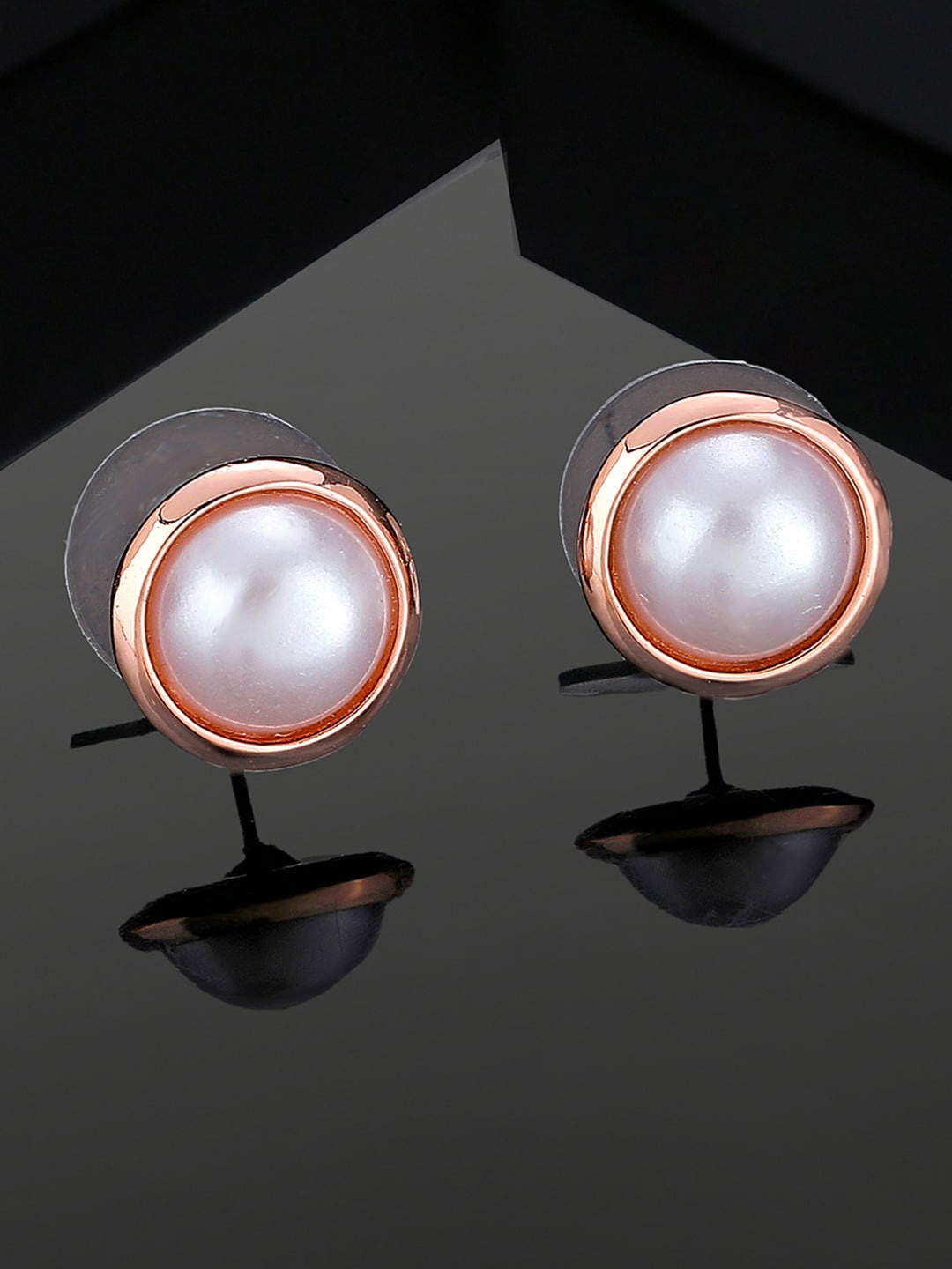 

Estele Rose Gold-Plated Circular Studs Earrings