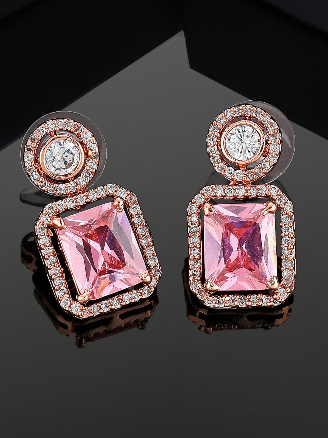 

Estele Rose Gold-Plated Geometric Drop Earrings