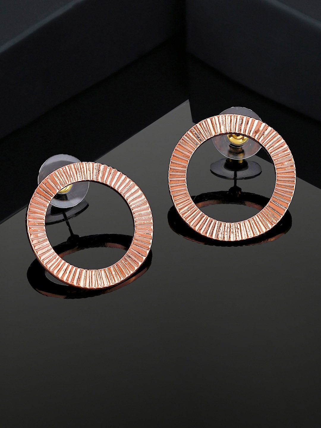 

Estele Rose Gold Plated Circular Studs Earrings