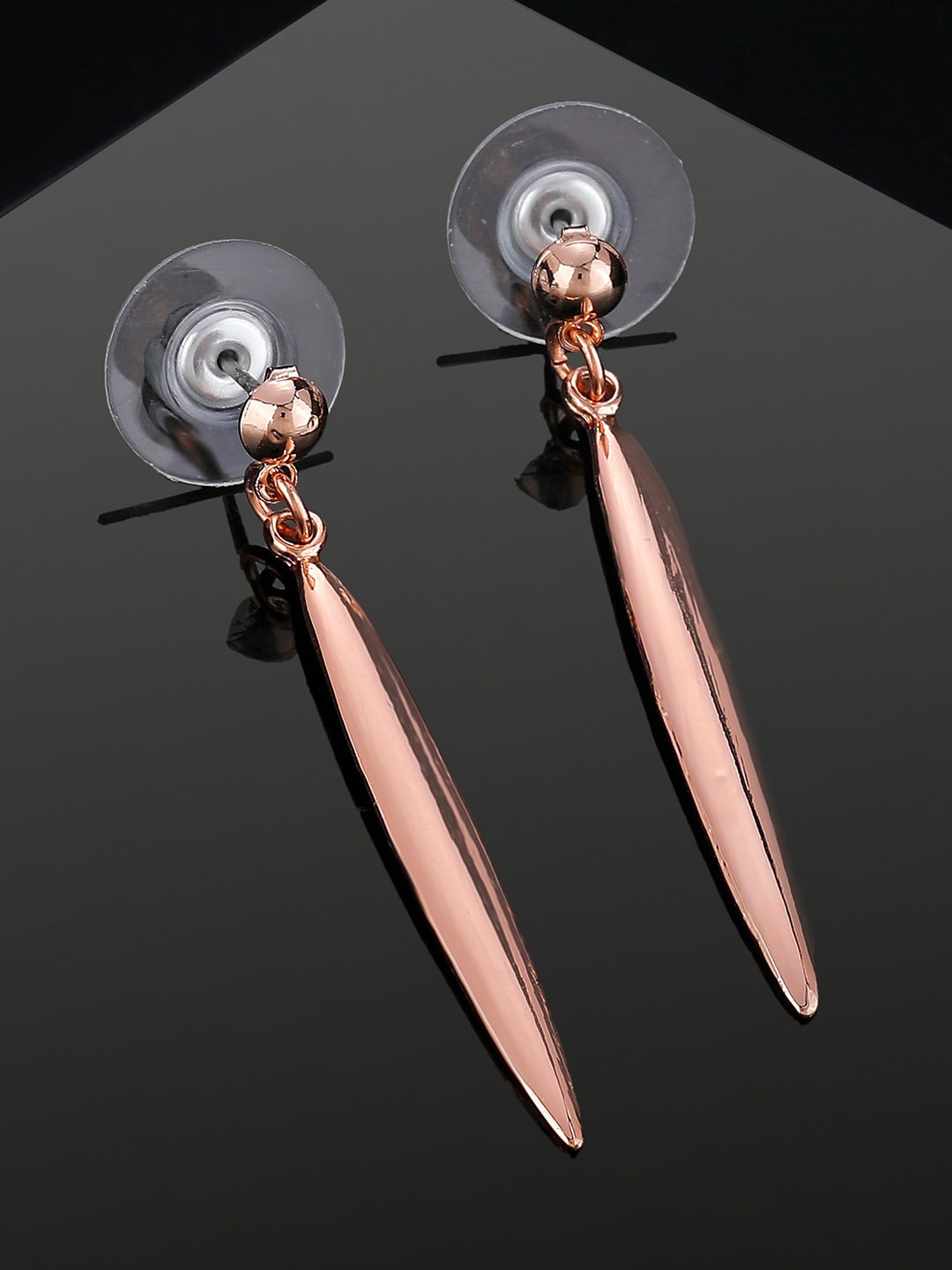 

Estele Rose Gold-Plated Contemporary Drop Earrings