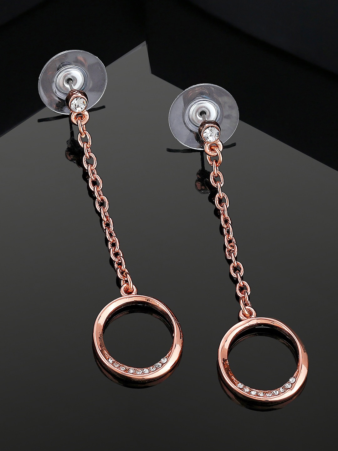 

Estele Rose Gold-Plated Circular Drop Earrings