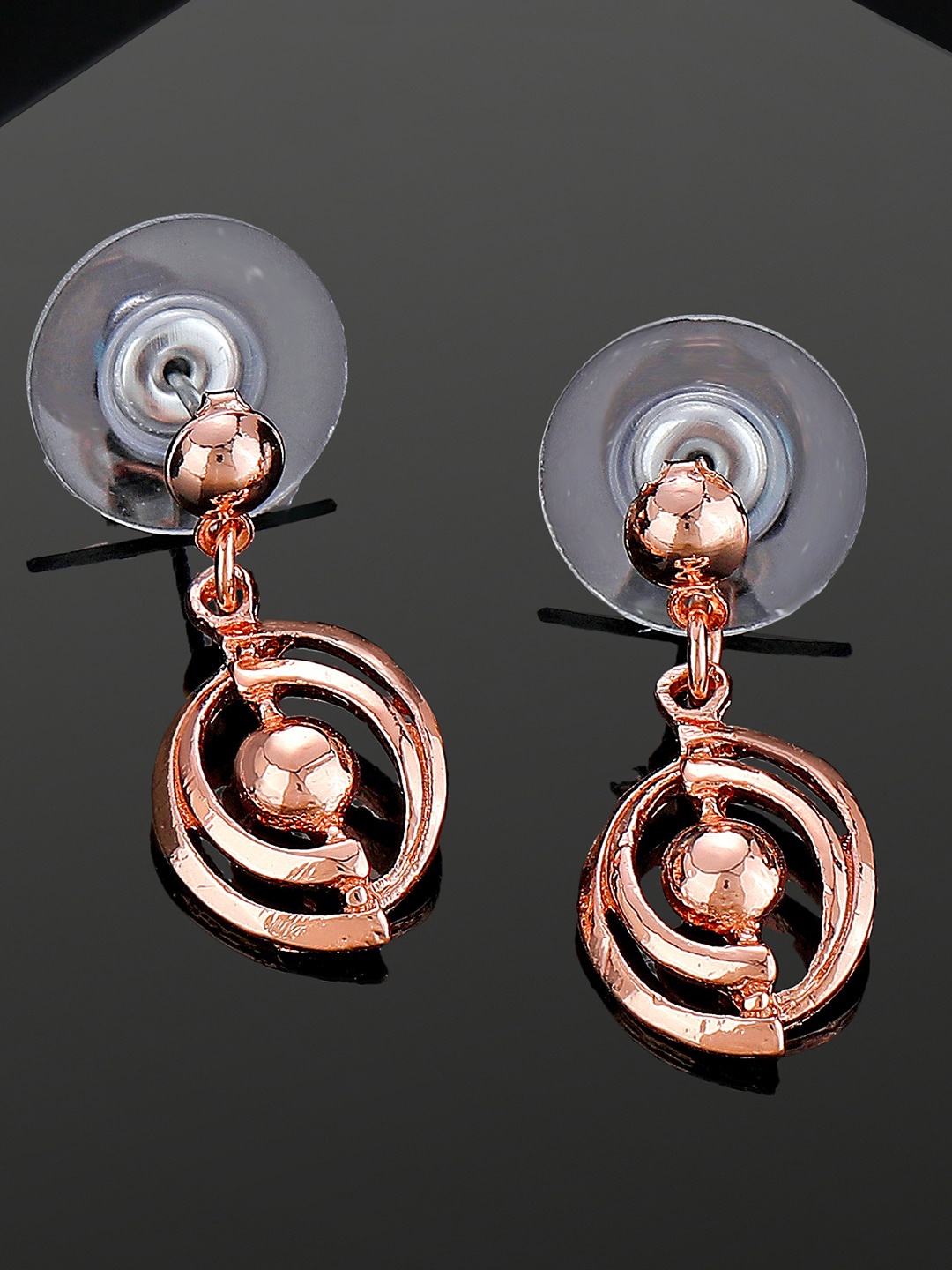 

Estele Rose Gold Plated Circular Drop Earrings