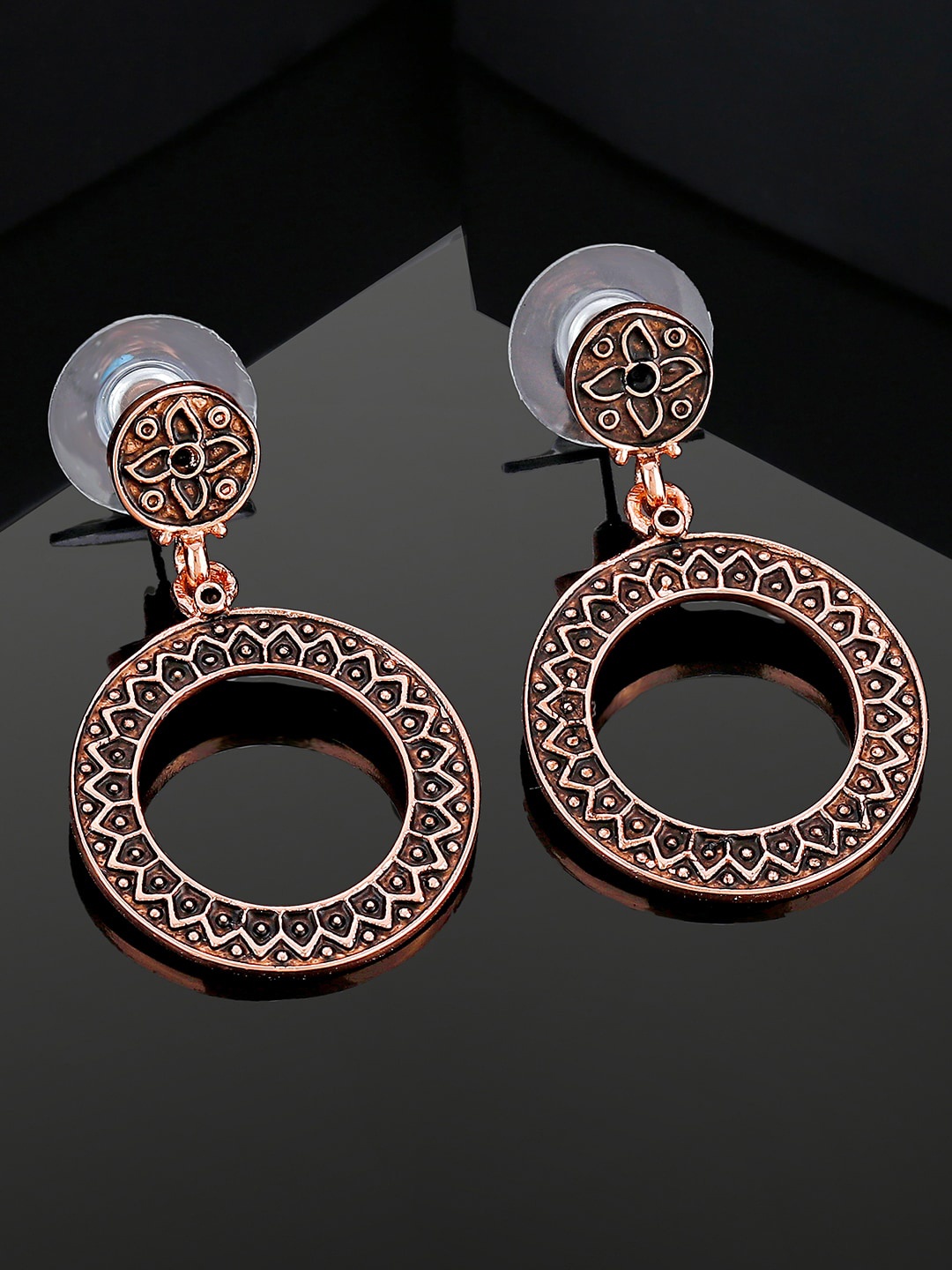 

Estele Rose Gold-Plated Circular Drop Earrings