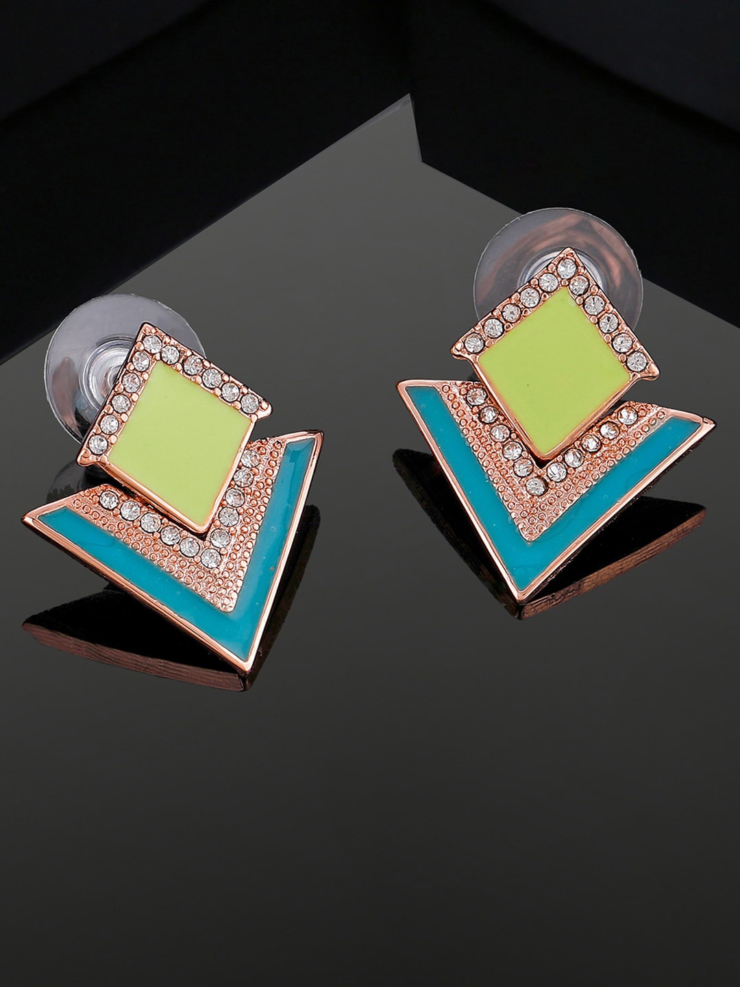

Estele Rose Gold-Plated Geometric Studs Earrings