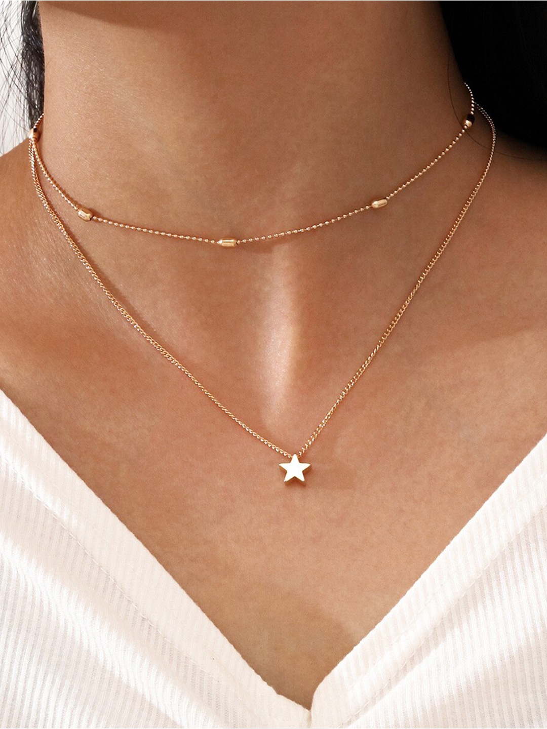 

Shining Diva Fashion Gold-Plated Necklace