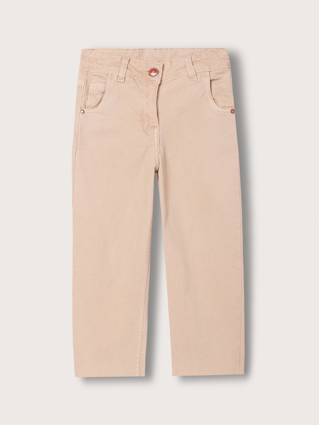 

ELLE Girls Mid-Rise Wide Leg Jeans, Beige