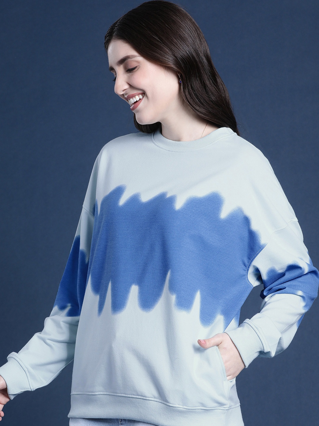 

Mast & Harbour Tie And Dyed Pullover Sweatshirt, Blue