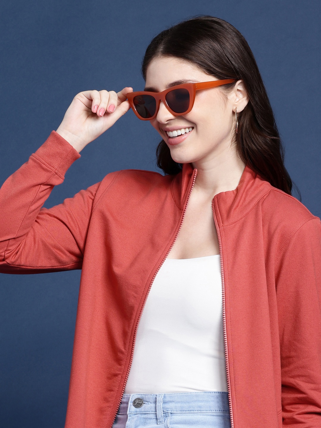 

Mast & Harbour Mock Collar Sweatshirt, Coral