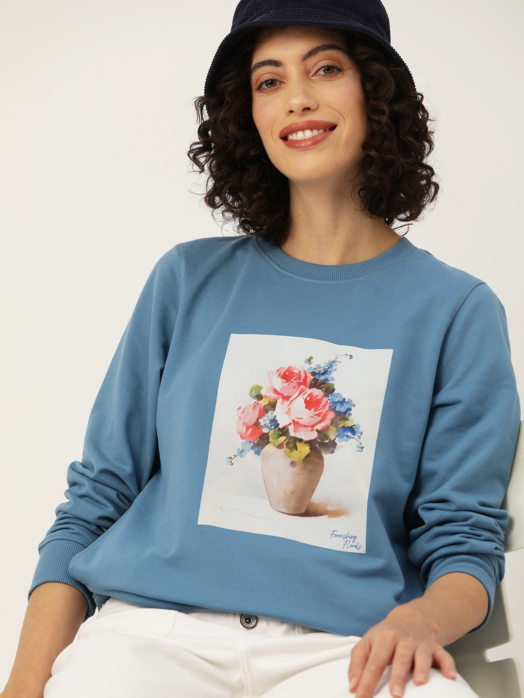 

Mast & Harbour Graphic Print Sweatshirt, Blue