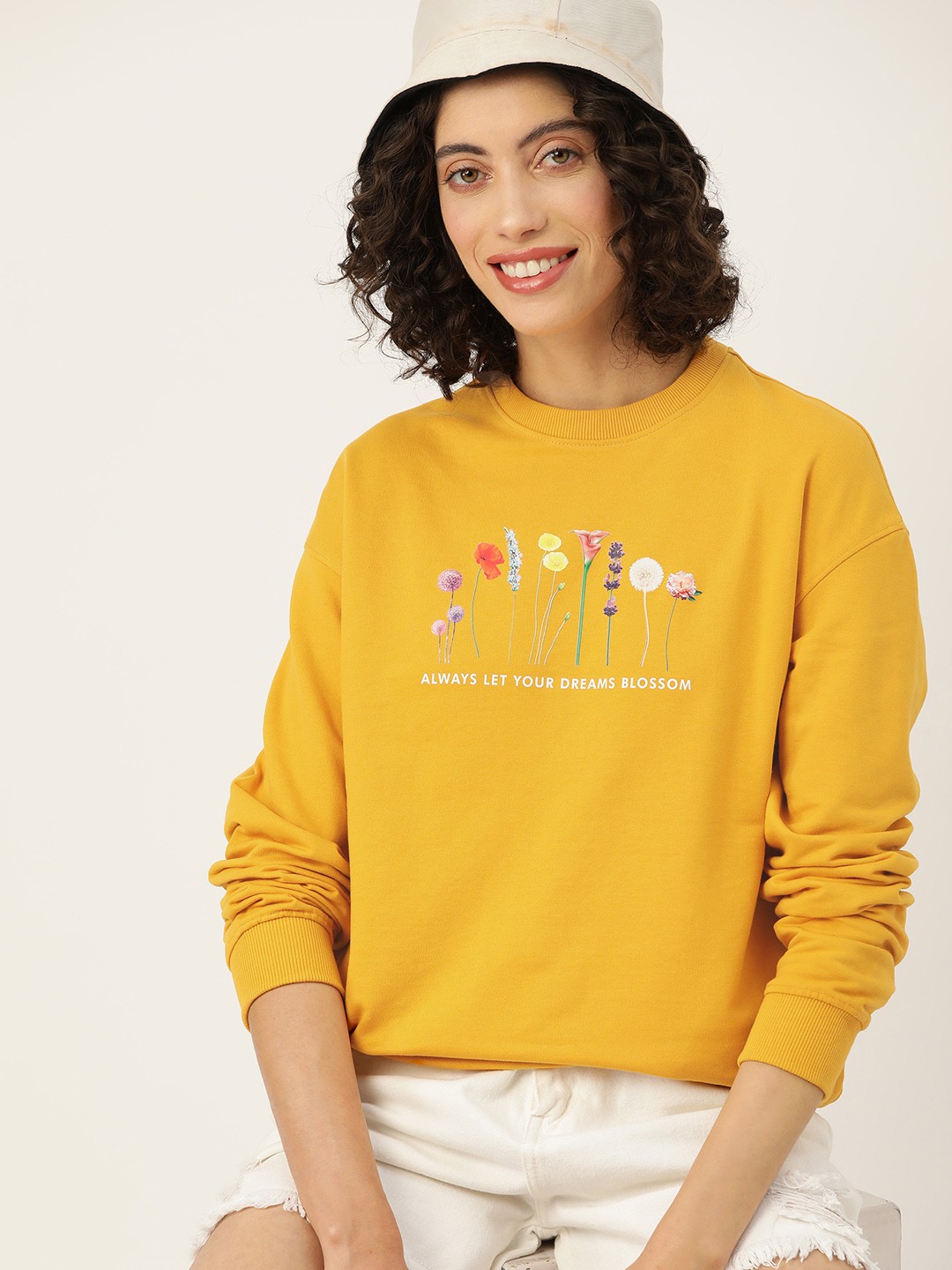 

Mast & Harbour Printed Pullover Sweatshirt, Yellow