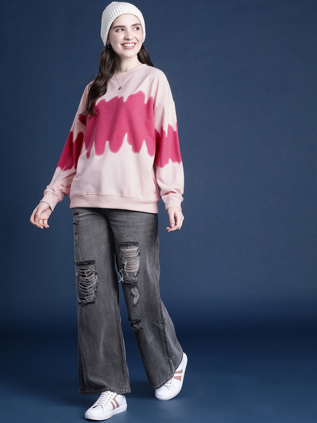 

Mast & Harbour Tie And Dyed Pullover Sweatshirt, Pink