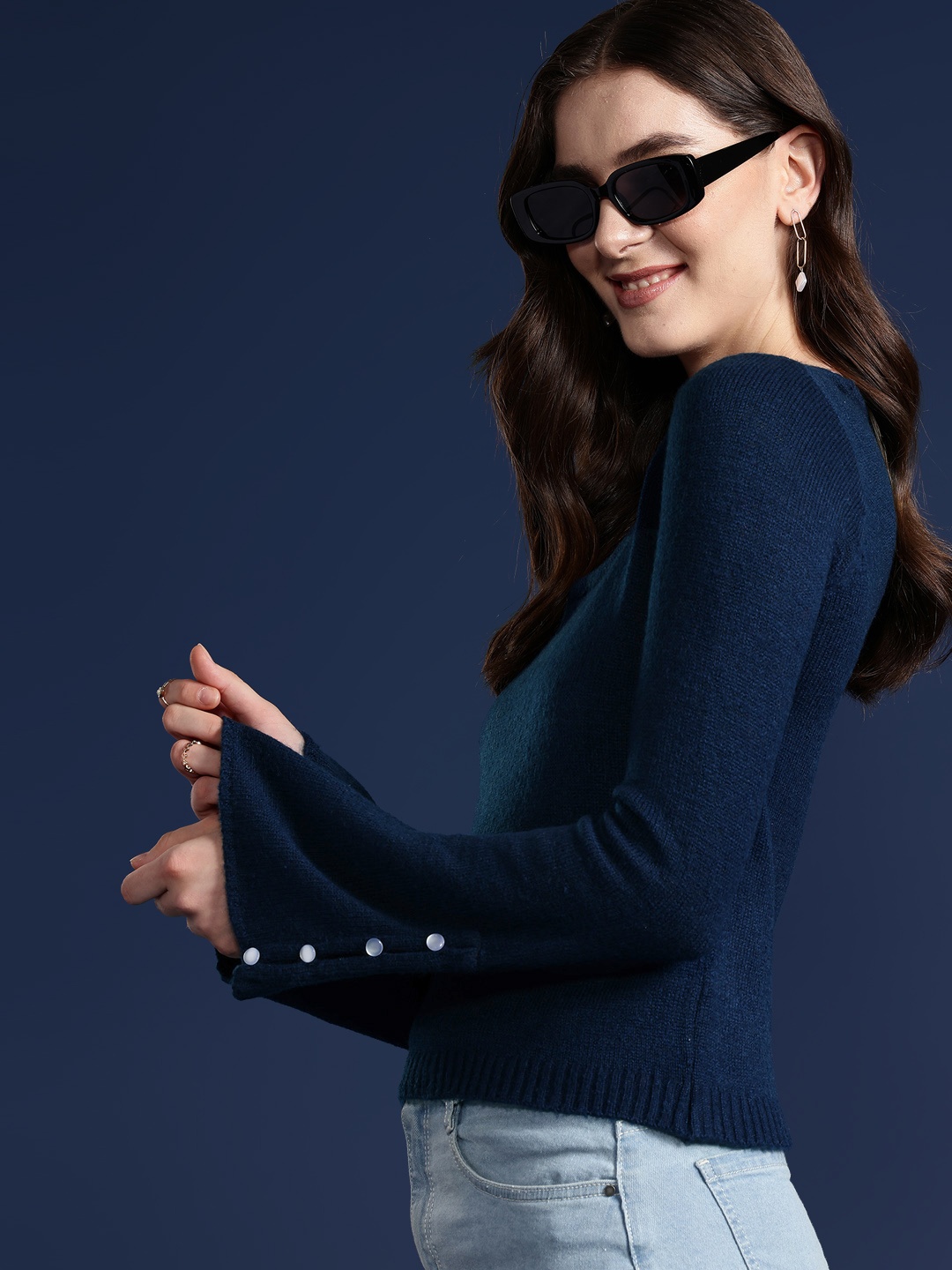 

Mast & Harbour Solid Pullover, Navy blue