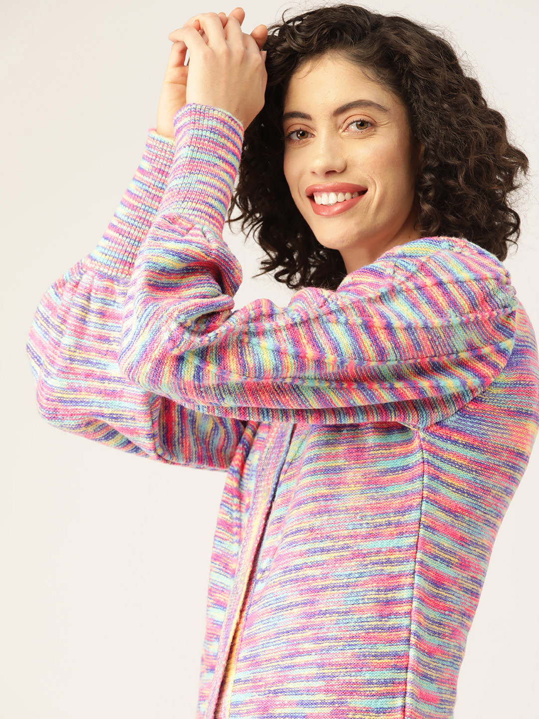 

Mast & Harbour Abstract Self Design Cardigan, Blue