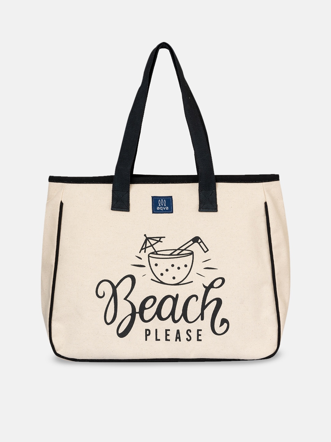

AQVA Printed Oversized Shopper Tote Bag, White