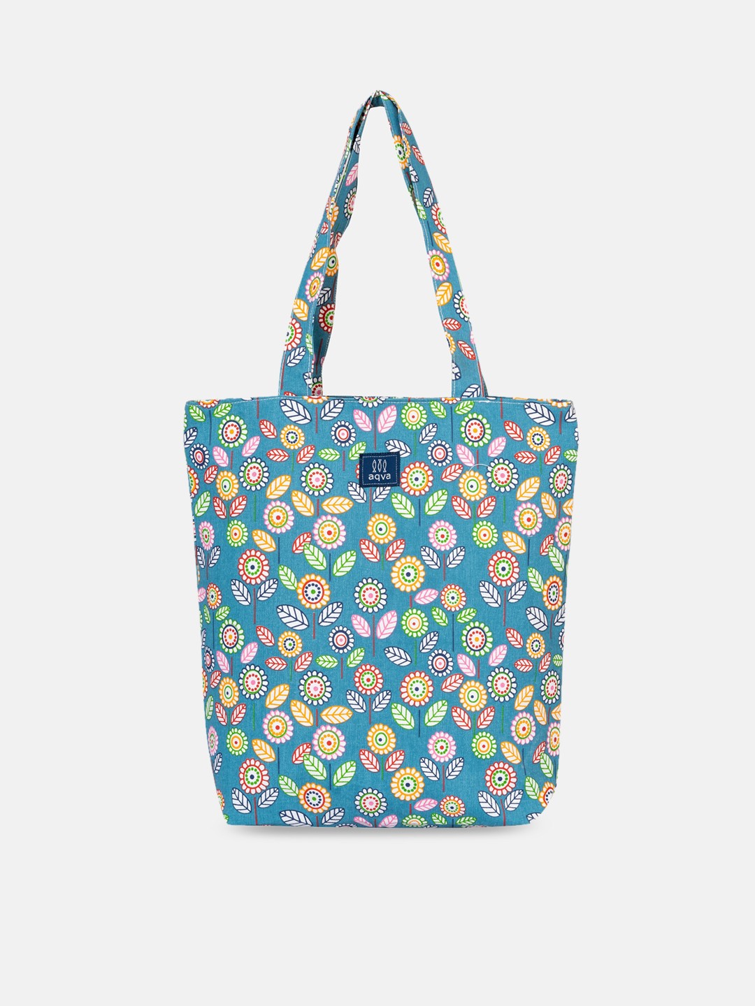 

AQVA Floral Printed Shopper Tote Bag, Blue