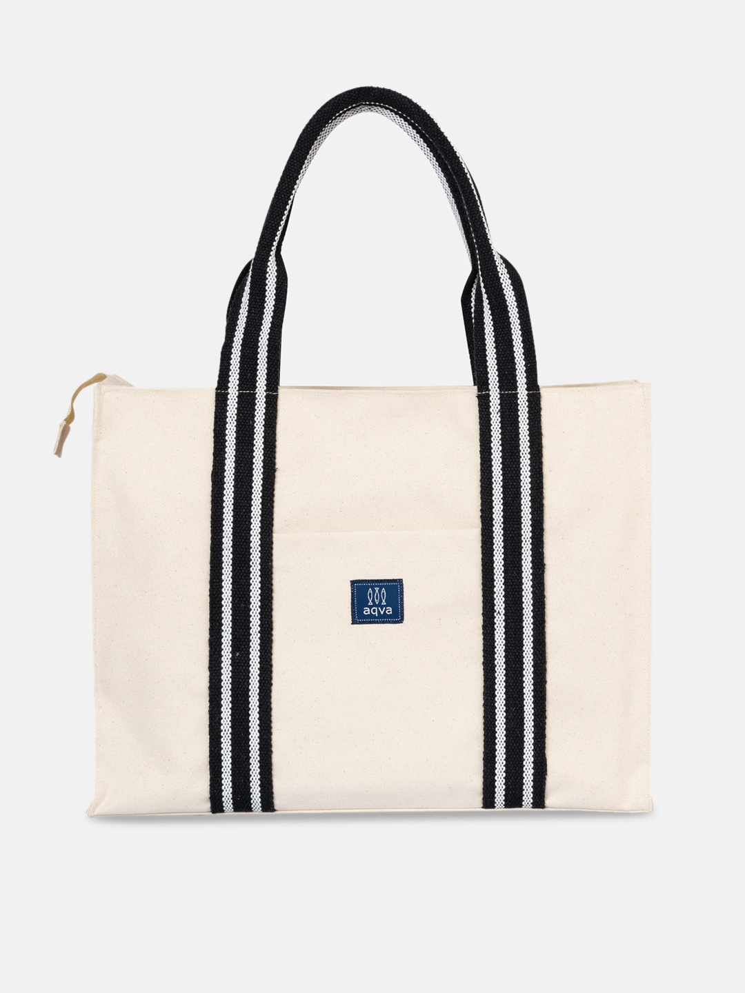 

AQVA Striped Shopper Handheld Bag, White