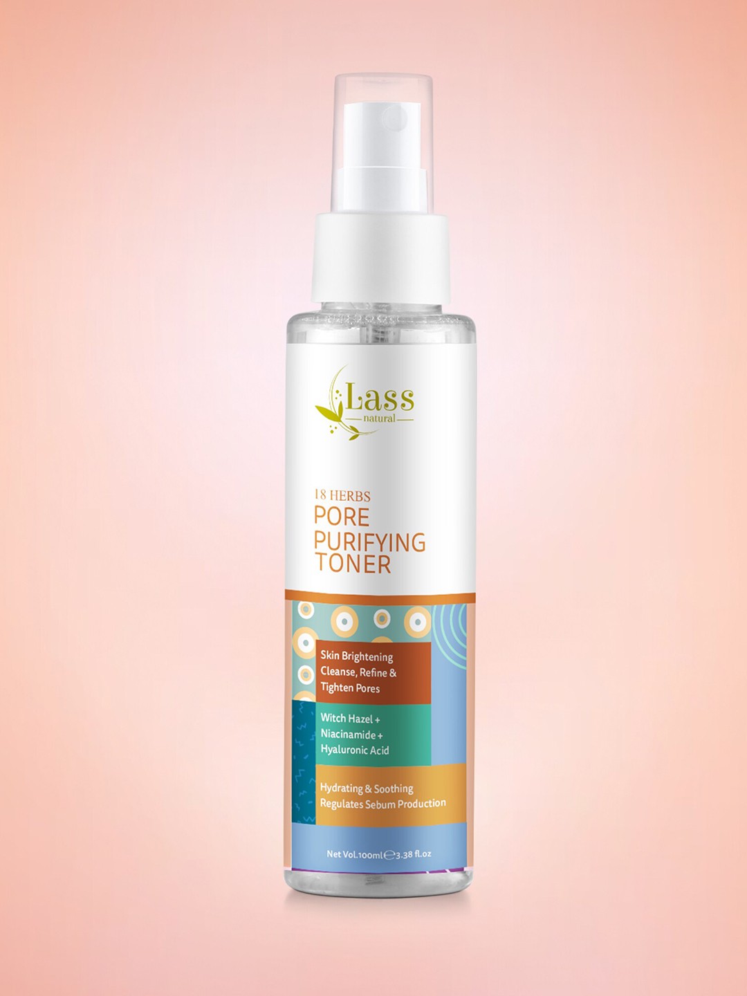 

Lass Naturals 18 Herbs Pore Purifying Toner - 100 ml, Transparent