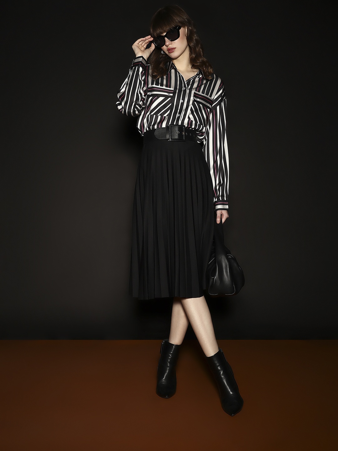 

Vero Moda Opaque Striped Casual Shirt, Black