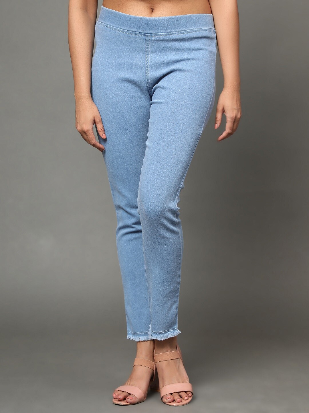 

BAESD Women Regular Fit Mid-Rise Cotton Denim Jeggings, Blue