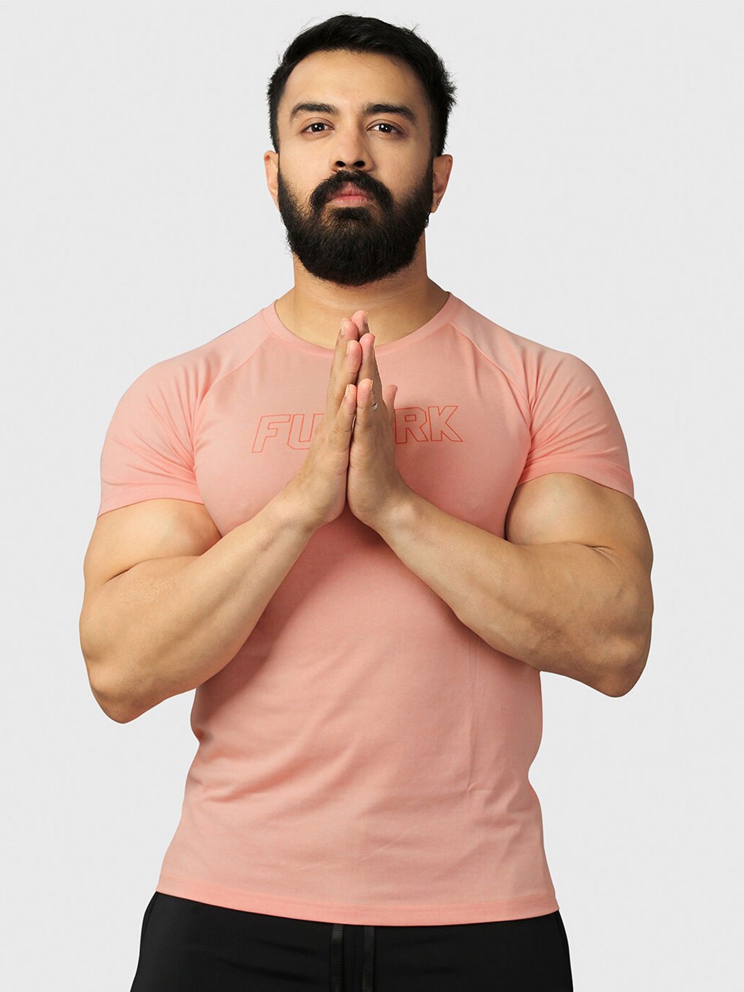 

FUAARK Round Neck Anti Odour Slim Fit T-shirt, Pink